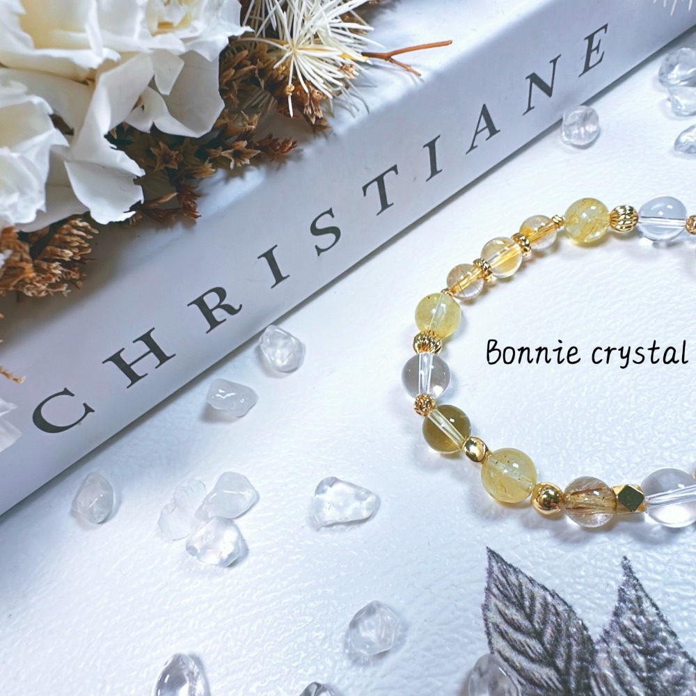 ✨✨ 蜜茶甜心設計手鍊✨✨黃水晶貔貅、金髮晶、黃水晶、桂花托帕石、白水晶-細節圖5