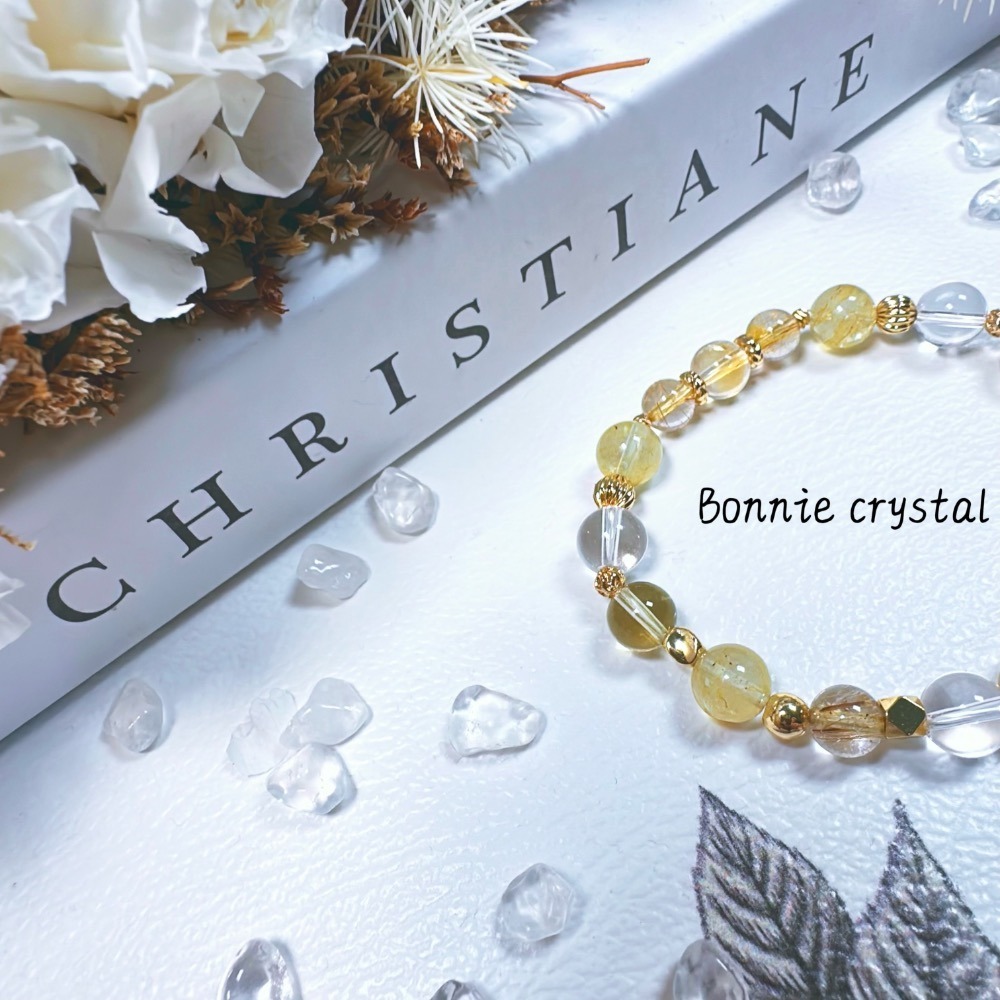 ✨✨ 蜜茶甜心設計手鍊✨✨黃水晶貔貅、金髮晶、黃水晶、桂花托帕石、白水晶-細節圖5