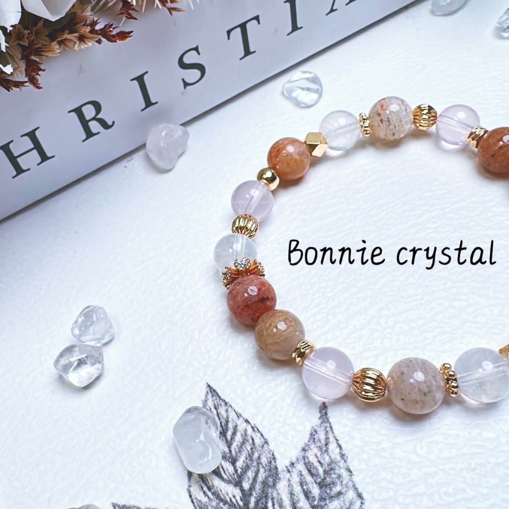 ✨✨ 蜜糖設計水晶手鍊✨✨千層幽靈、粉晶、藍針石-細節圖4