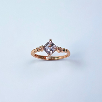 🌼菱形紫水晶水晶戒指