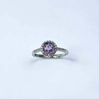 🌼大顆紫水晶水晶戒指