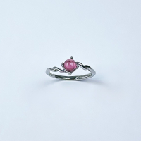 🌼粉石榴石水晶戒指