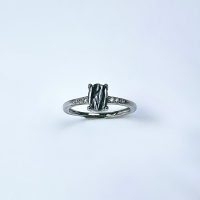 🌼黑髮晶水晶戒指