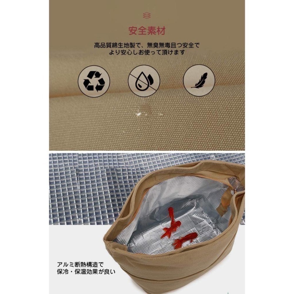 【一草一木】 日本‎Pawinpaw最新款保手提冷保溫兩用便當袋 不用時可摺疊收納 不佔空間~實用時尚的便當袋-細節圖5