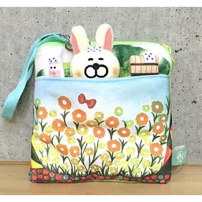 日本今井杏 KUMAINU Anne Imai 2way伸縮票卡夾零錢包吊飾-兔子露天泡湯款-細節圖2