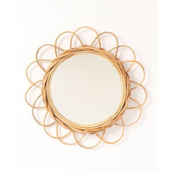 【一草一木】手工藤編復古鏡 掛鏡 復古 藤編 手編  懷舊感 鏡子 化妝鏡 藤編-細節圖2