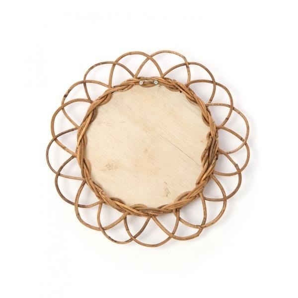 【一草一木】手工藤編復古鏡 掛鏡 復古 藤編 手編  懷舊感 鏡子 化妝鏡 藤編-細節圖3
