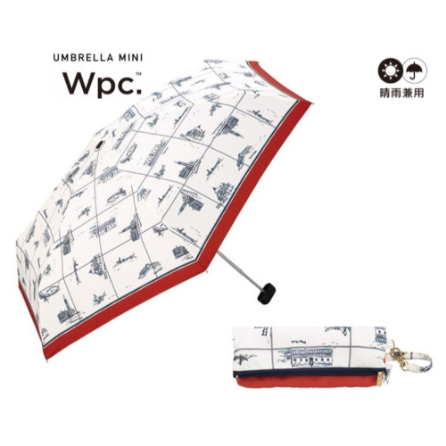 【一草一木】日本Wpc.晴雨二用傘 抗UV 雨傘 陽傘 迷你 附傘袋 攜帶方便 英倫風情 雨陽傘 折傘 摺傘 紅色