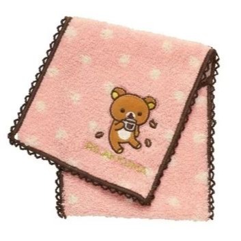 【拉拉熊】San-X Rilakkuma 拉拉熊 懶懶熊 刺繡口袋型手帕 可裝生理用品或化妝品小物 也可放保冷劑 超方便