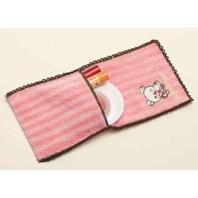 【拉拉熊】San-X Rilakkuma 拉拉熊 懶懶熊 刺繡口袋型手帕 可裝生理用品或化妝品小物 也可放保冷劑 超方便-細節圖2