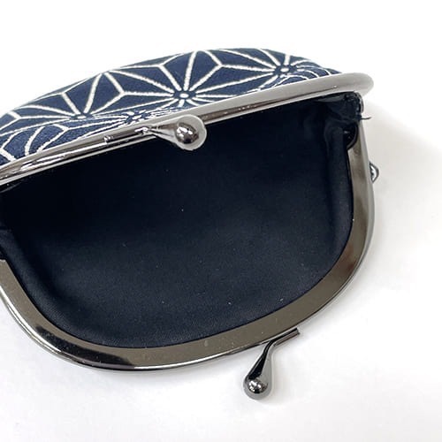 【一草一木】日本製 和風麻葉花紋 口金包 錢包 零錢 小物 鑰匙 珠扣口金包 零錢收納 小物收納包 日本布-細節圖3