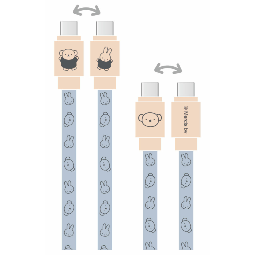 Gourmandise miffy米菲Type C 2.0快充 安卓充電線傳輸線 PD60W USB2.0  1.2m-細節圖2