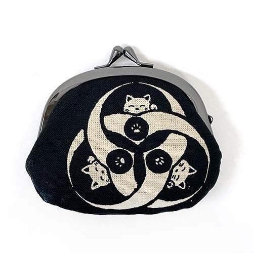 【一草一木】日本製 和風可愛貓咪 口金包 零錢 小物 鑰匙 珠扣口金包 零錢收納 錢包 小物收納包 日本布