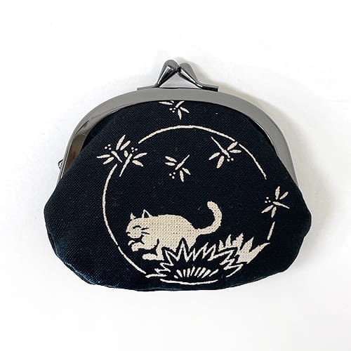 【一草一木】日本製 和風可愛貓咪 口金包 零錢 小物 鑰匙 珠扣口金包 零錢收納 錢包 小物收納包 日本布-細節圖2