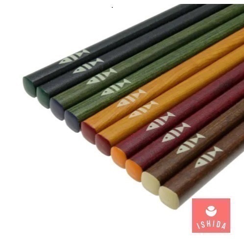 【一草一木】日本製 ISHIDA 日本筷子 天然木 家用筷子 年年有餘 (魚)天然木筷 日本傳統技術 木筷 5入一組-細節圖4