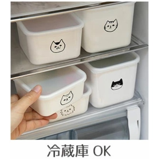 【一草一木】日本高品質PFF NECO貓咪 保鮮盒 收納盒 密封盒 便當盒 可冷凍/冷藏/微波/洗碗機清潔 可堆疊省空間-細節圖3