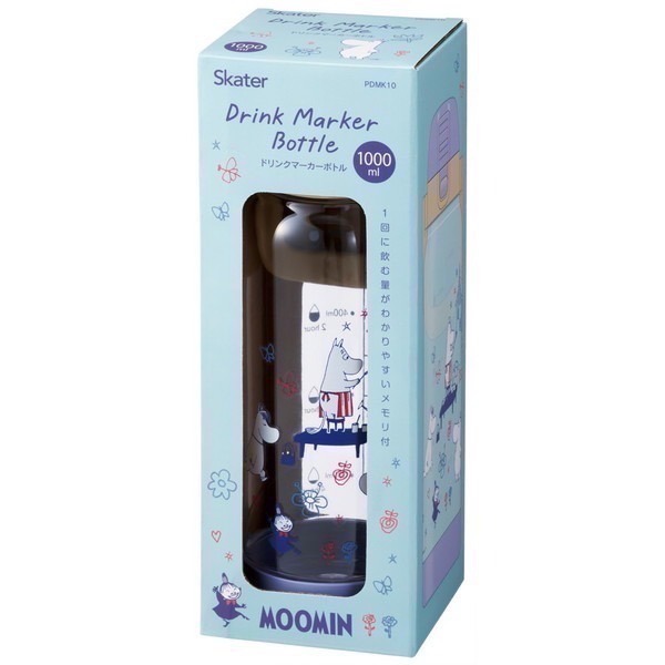 【一草一木】日本進口 Skater 嚕嚕咪 MOOMIN 彈蓋直飲水壺 提把款 1000ml 刻度水壺 大容量 環保杯-細節圖4