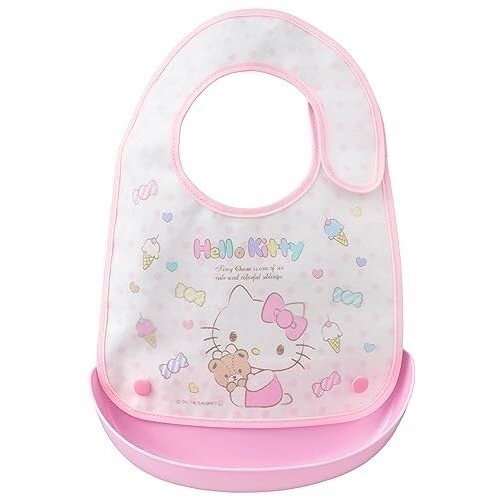 【OSK】日本製 SNOOPY 三麗鷗 KITTY凱蒂貓 角落生物 防水立體圍兜 圍兜 可拆 方便清潔 柔軟 非紡織品-規格圖7