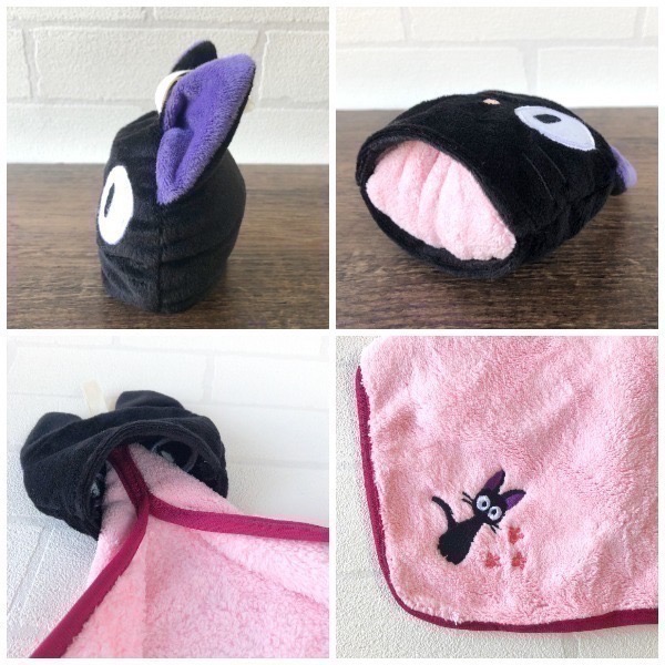 【一草一木】宮崎駿 魔女宅急便 黑貓 吉吉 吊掛式 柔軟 刺繡擦手巾 吸水速乾擦手巾 摺疊收納 毛巾 方巾 上學 幼稚園-細節圖4