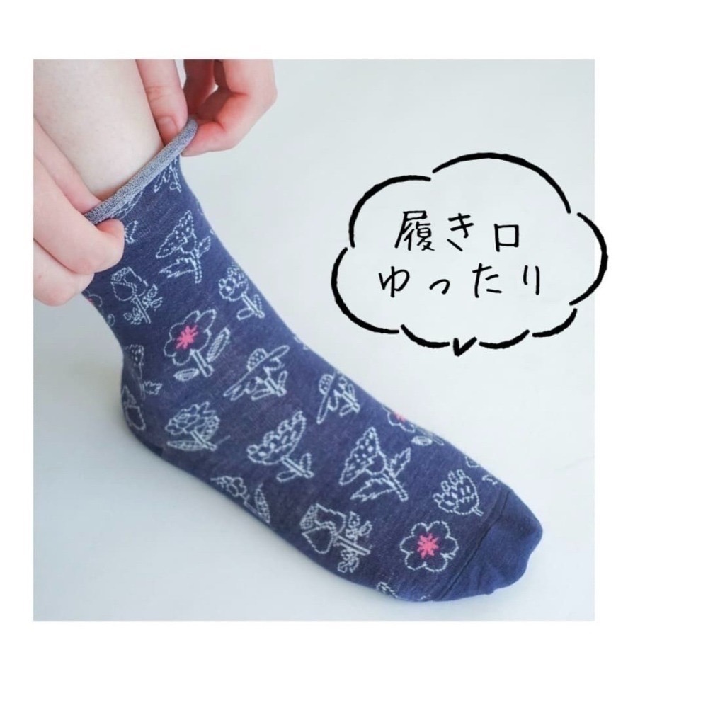 【LEG WEAR】日本Etoile 中筒襪 襪口舒適不緊繃 花色時尚好搭配 襪子 女性短襪 花朵 貓咪-細節圖2