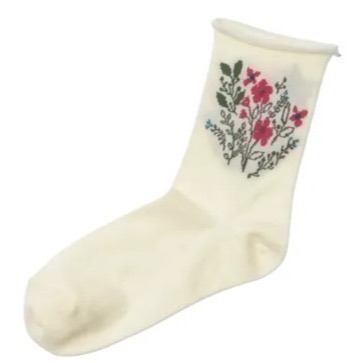 【LEG WEAR】日本Etoile 中筒襪 襪口舒適不緊繃 花色時尚好搭配 襪子 女性短襪 花朵 貓咪-規格圖10