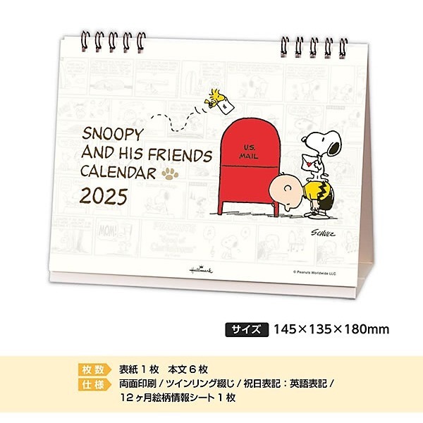 【史奴比】snoopy 日本正版 桌曆 2025 辦公室 行事曆 月曆 三角桌曆 年曆-細節圖4