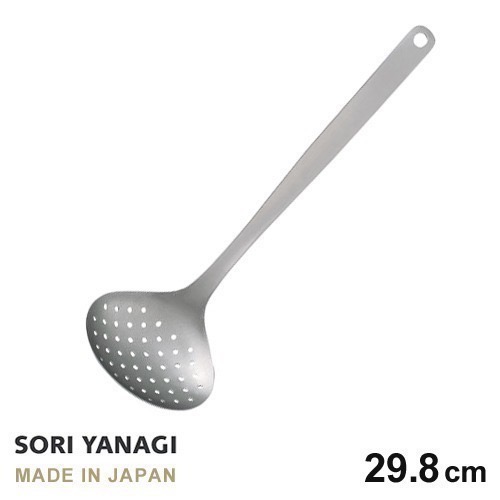 【柳宗理】有洞 不鏽鋼 濾湯勺 濾勺 漏勺 有孔 撈麵湯匙 日本製Sori Yanagi 兩種尺寸-規格圖2