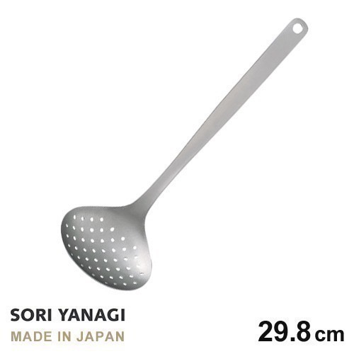 【柳宗理】有洞 不鏽鋼 濾湯勺 濾勺 漏勺 有孔 撈麵湯匙 日本製Sori Yanagi 兩種尺寸-規格圖2