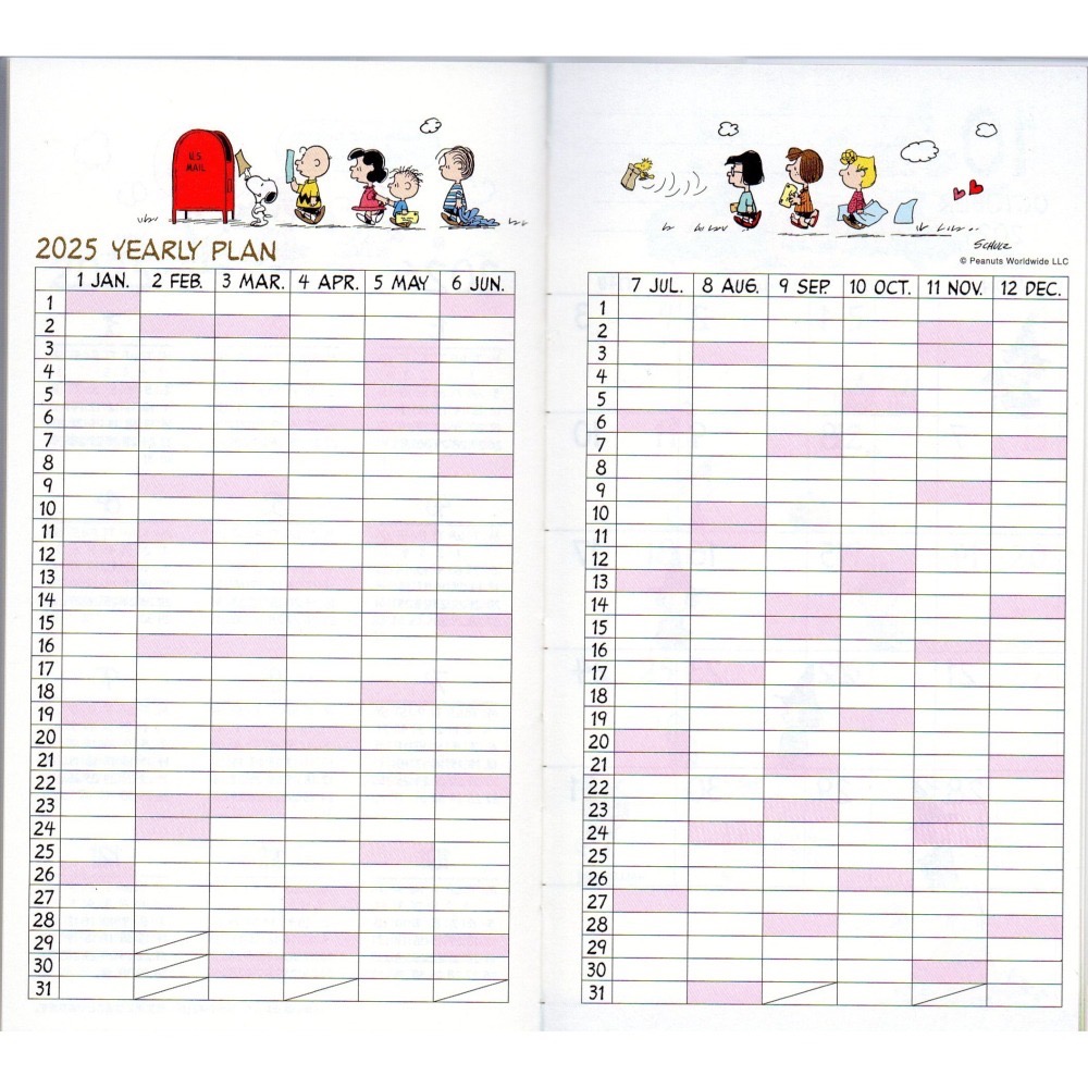 【SNOOPY】史奴比 PEANUTS 2025手帳 A6 日本製 Hallmark 行事曆 聖誕禮物 手冊 手帳本-細節圖2