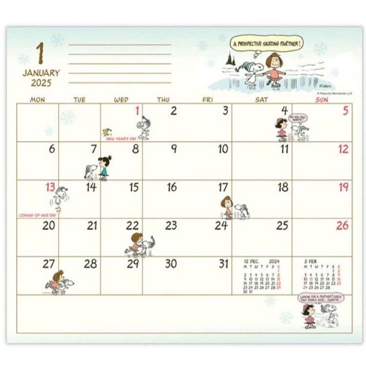 【SNOOPY】史奴比 PEANUTS 2025手帳 A6 日本製 Hallmark 行事曆 聖誕禮物 手冊 手帳本-細節圖3