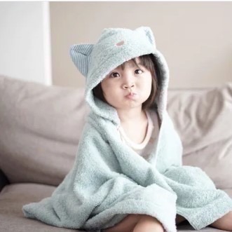 【kontex】 Nekosan 日本製 貓咪變身浴袍 連帽浴巾 今治認證 日本浴巾 附禮盒 出生賀禮 初生賀禮 多色-細節圖3