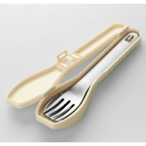 【一草一木】日本製IPPINSHA  不鏽鋼 環保餐具組 叉子 湯匙 便當配件 北歐風格 無噪音 輕量 好收納 露營-細節圖2