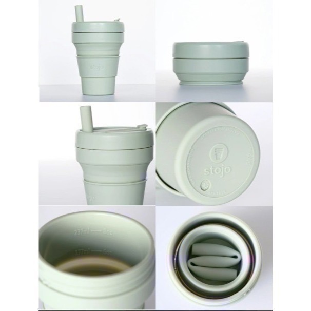 【一草一木】stojo 250ml 470ml 環保杯 折疊杯 附吸管 可冷凍 冷藏 微波 洗碗機 歐盟認證安全材質-細節圖2