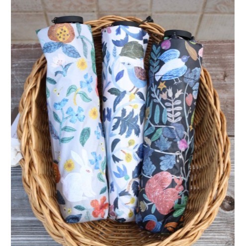 【一草一木】松尾ミユキ/松尾美雪 雨傘 輕量150g 抗UV99.9 折傘 晴雨兩用傘 黑膠 日本插畫家-細節圖2