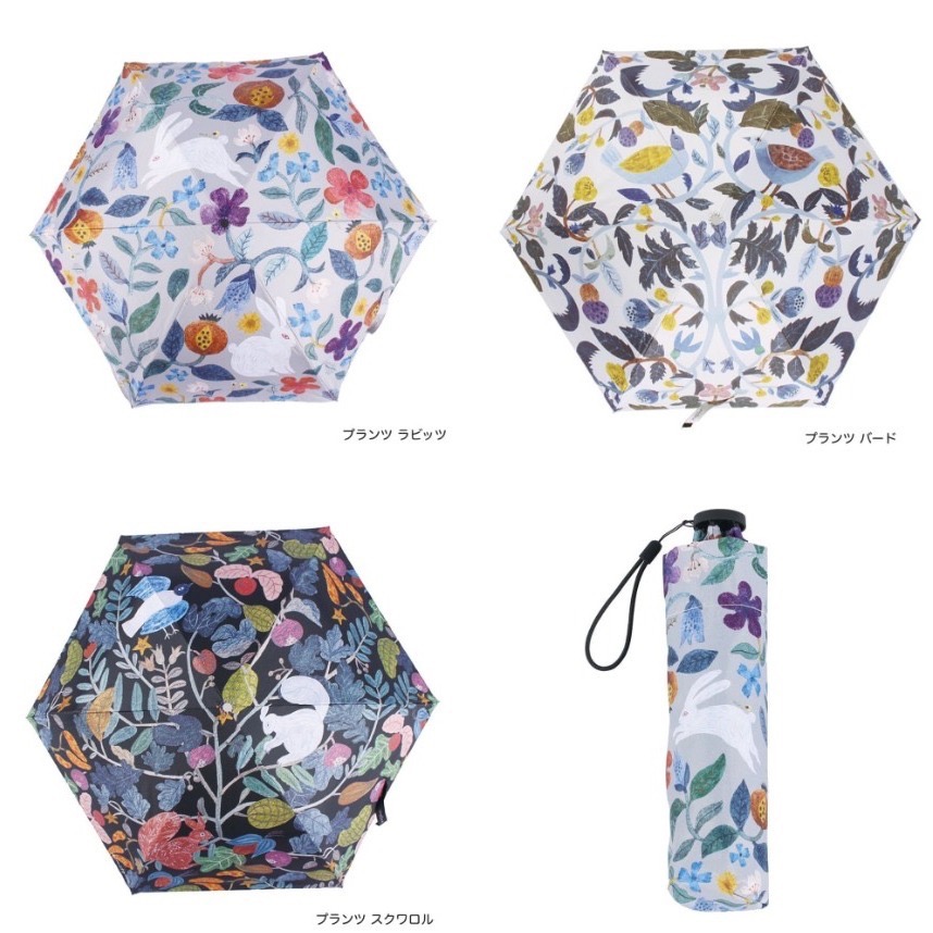 【一草一木】松尾ミユキ/松尾美雪 雨傘 輕量150g 抗UV99.9 折傘 晴雨兩用傘 黑膠 日本插畫家-細節圖3