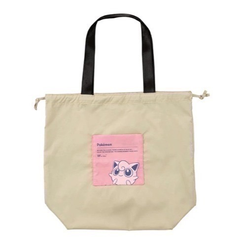 【Wpc.】日本 寶可夢聯名 大容量防潑水 環保袋 可綁 可肩背 可提 皮卡丘 胖丁 百變怪 卡比獸-規格圖9