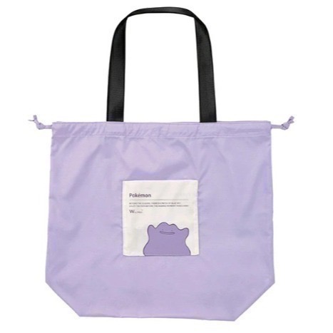 【Wpc.】日本 寶可夢聯名 大容量防潑水 環保袋 可綁 可肩背 可提 皮卡丘 胖丁 百變怪 卡比獸-規格圖9