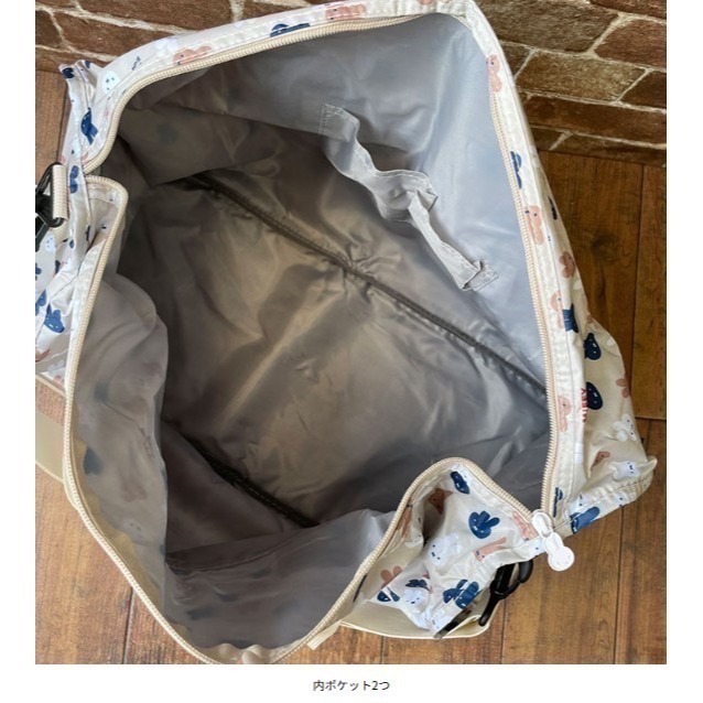 【一草一木】miffy米菲兔與HAPITAS 聯名 折疊式旅行袋 38L 方便收納 登機箱 波士頓包 出國必備 多色可選-細節圖2