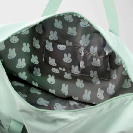 【一草一木】miffy米菲兔與HAPITAS 聯名 折疊式旅行袋 38L 方便收納 登機箱 波士頓包 出國必備 多色可選-細節圖5