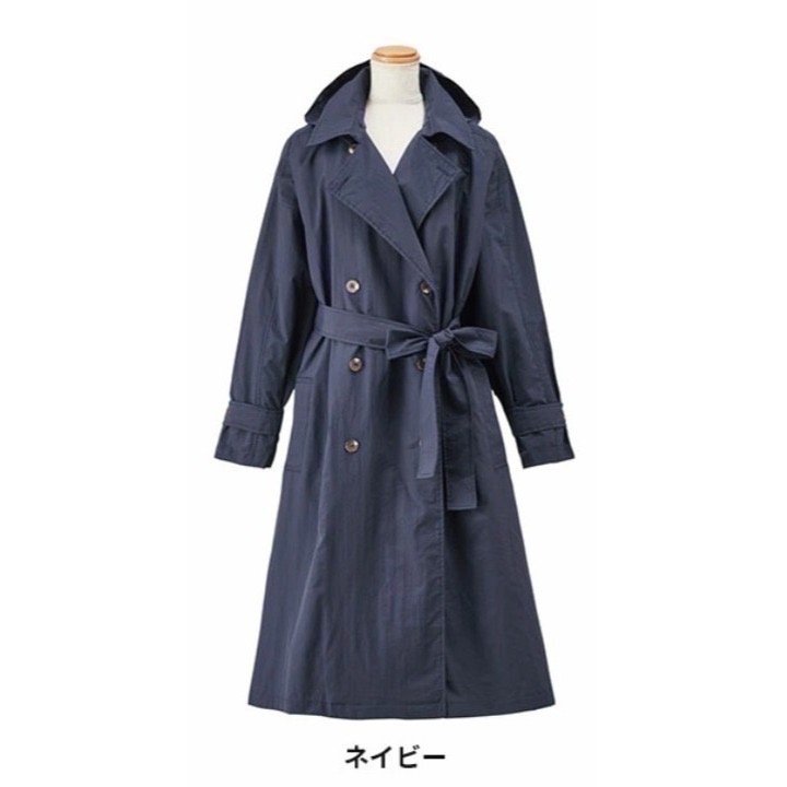 【一草一木】Because 日本正版風衣 雨衣 雨具 雨衣外套 捷運 時尚時髦 雨衣 風衣式雨衣 長版 收納袋 附帽可拆-規格圖6