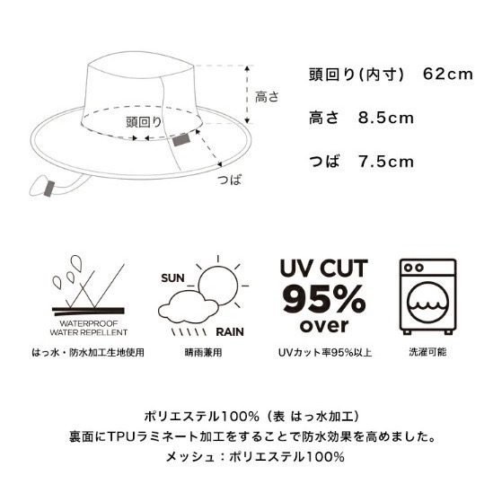 【一草一木】KIU 晴雨兩用漁夫帽 防潑水 抗UV 登山帽 可反摺收納 可機洗  附綁繩防飛 輕量 可折 帽子 K428-細節圖3