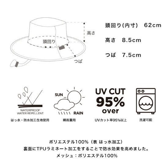 【一草一木】KIU 晴雨兩用漁夫帽 防潑水 抗UV 登山帽 可反摺收納 可機洗  附綁繩防飛 輕量 可折 帽子 K428-細節圖3
