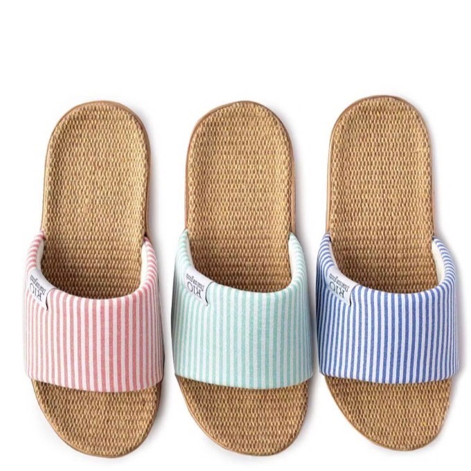 【一草一木】RIO 日本 亞麻混紡室內拖鞋 舒適 時尚拖鞋 質地柔軟 透氣不悶熱 外出也可以 彈性鞋底 男女適用-細節圖5