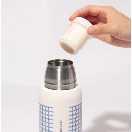 【一草一木】日本星巴克 Starstucks 藍格子 保溫瓶 保溫杯 日本官網絕版商品 收藏價值 超美 最後一個-細節圖6