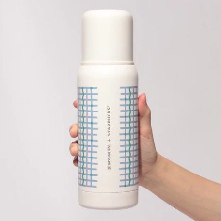 【一草一木】日本星巴克 Starstucks 藍格子 保溫瓶 保溫杯 日本官網絕版商品 收藏價值 超美 最後一個-細節圖7