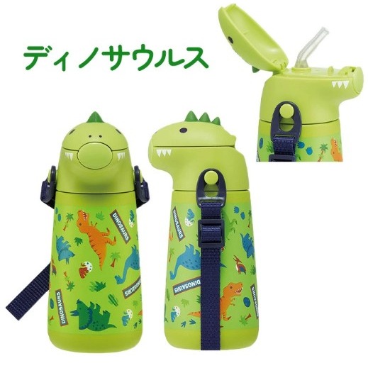 【一草一木】Skater 恐龍造型 保冷專用 吸管 370ml 水壺 保冷水壺 吸管水壺 上學必備-細節圖3