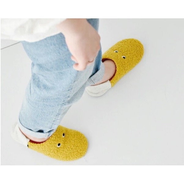 【一草一木】pegoppa 微笑眼睛毛毛拖鞋 室內拖鞋 採腳拖鞋 保暖拖鞋 兩種尺寸 冬天拖鞋 多色可選-細節圖4