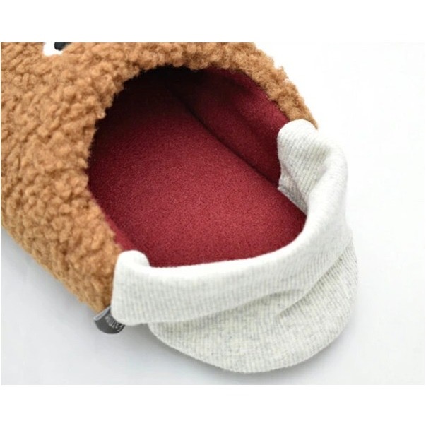 【一草一木】pegoppa 微笑眼睛毛毛拖鞋 室內拖鞋 採腳拖鞋 保暖拖鞋 兩種尺寸 冬天拖鞋 多色可選-細節圖7