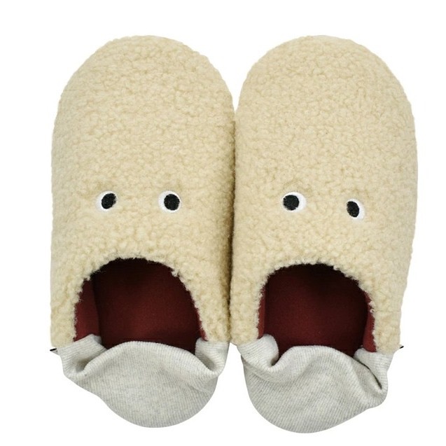 【一草一木】pegoppa 微笑眼睛毛毛拖鞋 室內拖鞋 採腳拖鞋 保暖拖鞋 兩種尺寸 冬天拖鞋 多色可選-規格圖9