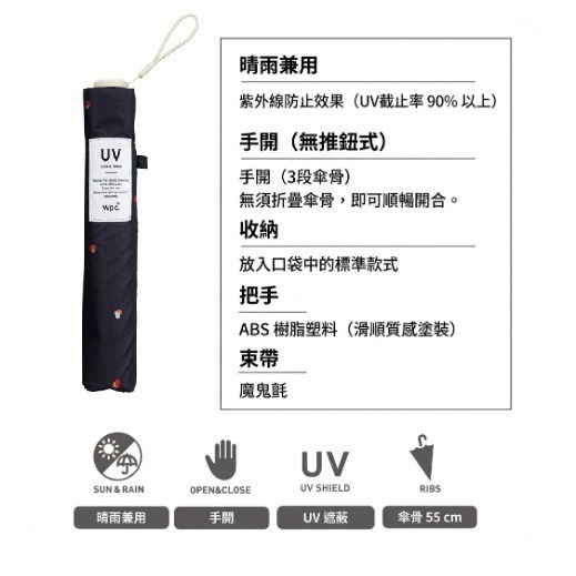 【一草一木】Wpc. 超輕量115g AIR-LIGHT 抗UV 大傘面 晴雨兩用傘 雨傘 折傘 方便攜帶  愛心款-細節圖4
